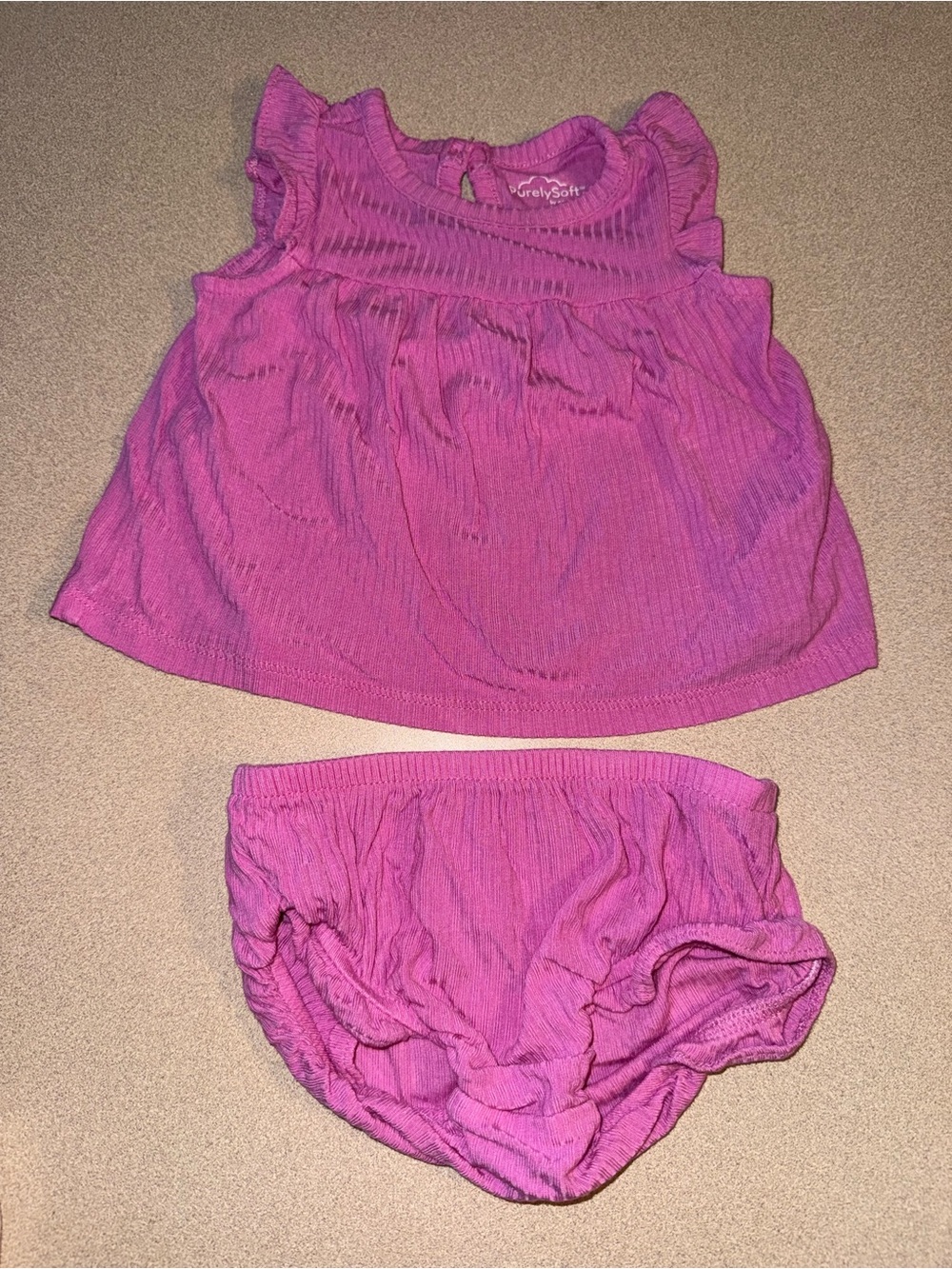 Carter’s Baby Girl PurelySoft Flutter-Sleeve Top & Short Set Pink size 3 months